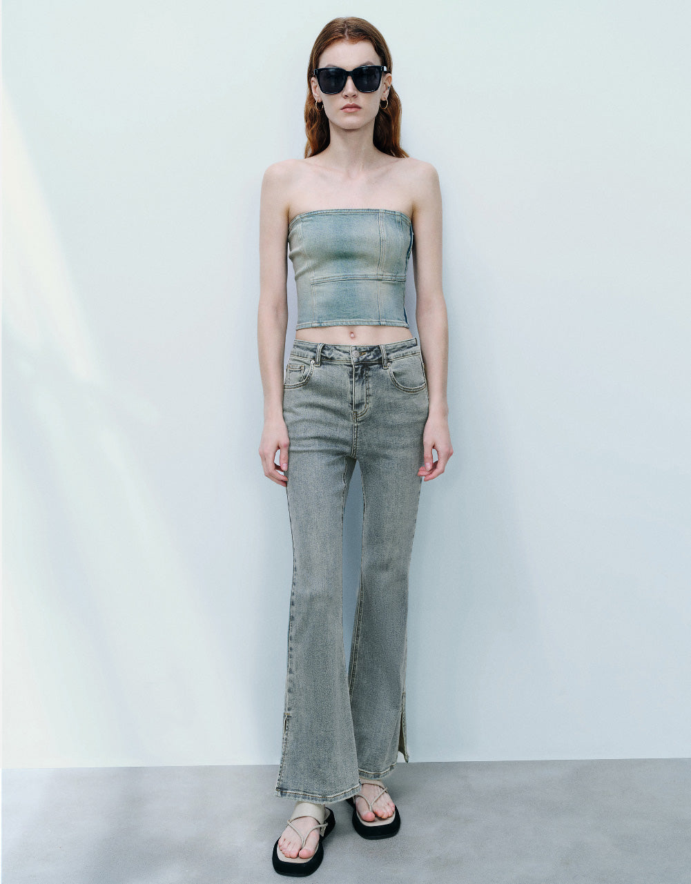 Split Hem Skinny Flare Jeans