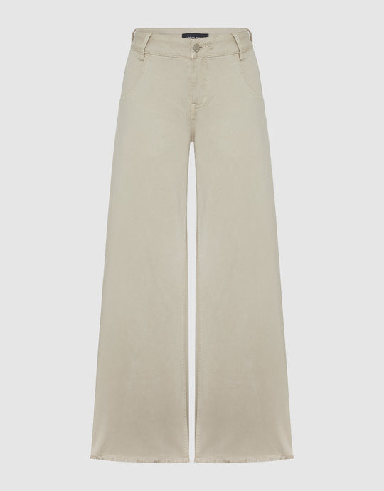 Raw Hem Wide-Leg Jeans