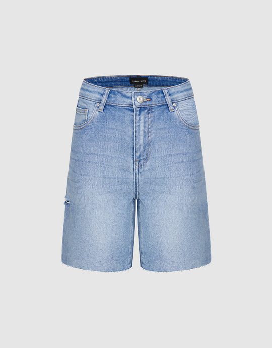 Raw Hem Denim Shorts