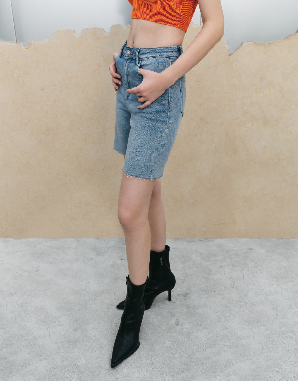 Raw Hem Denim Shorts