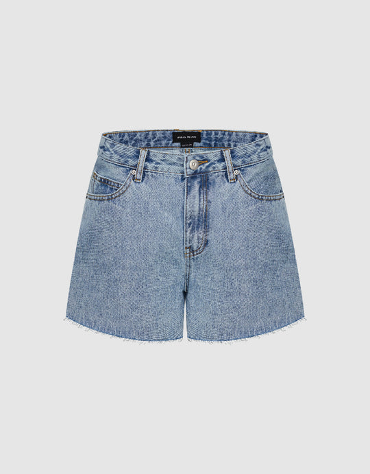 Raw Hem Denim Shorts