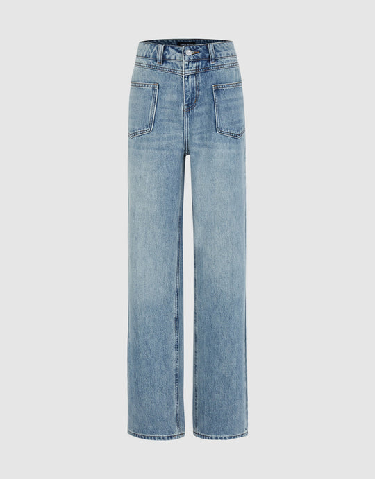 Front Pocket Straight Jeans