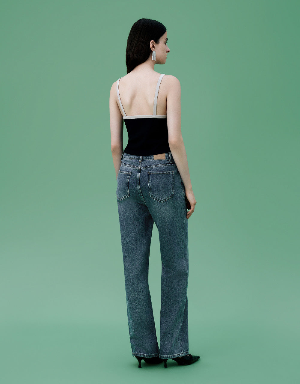 Straight Jeans With Front Pockets