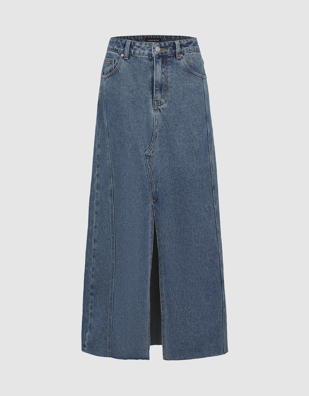 Split Hem A-Line Denim Skirt