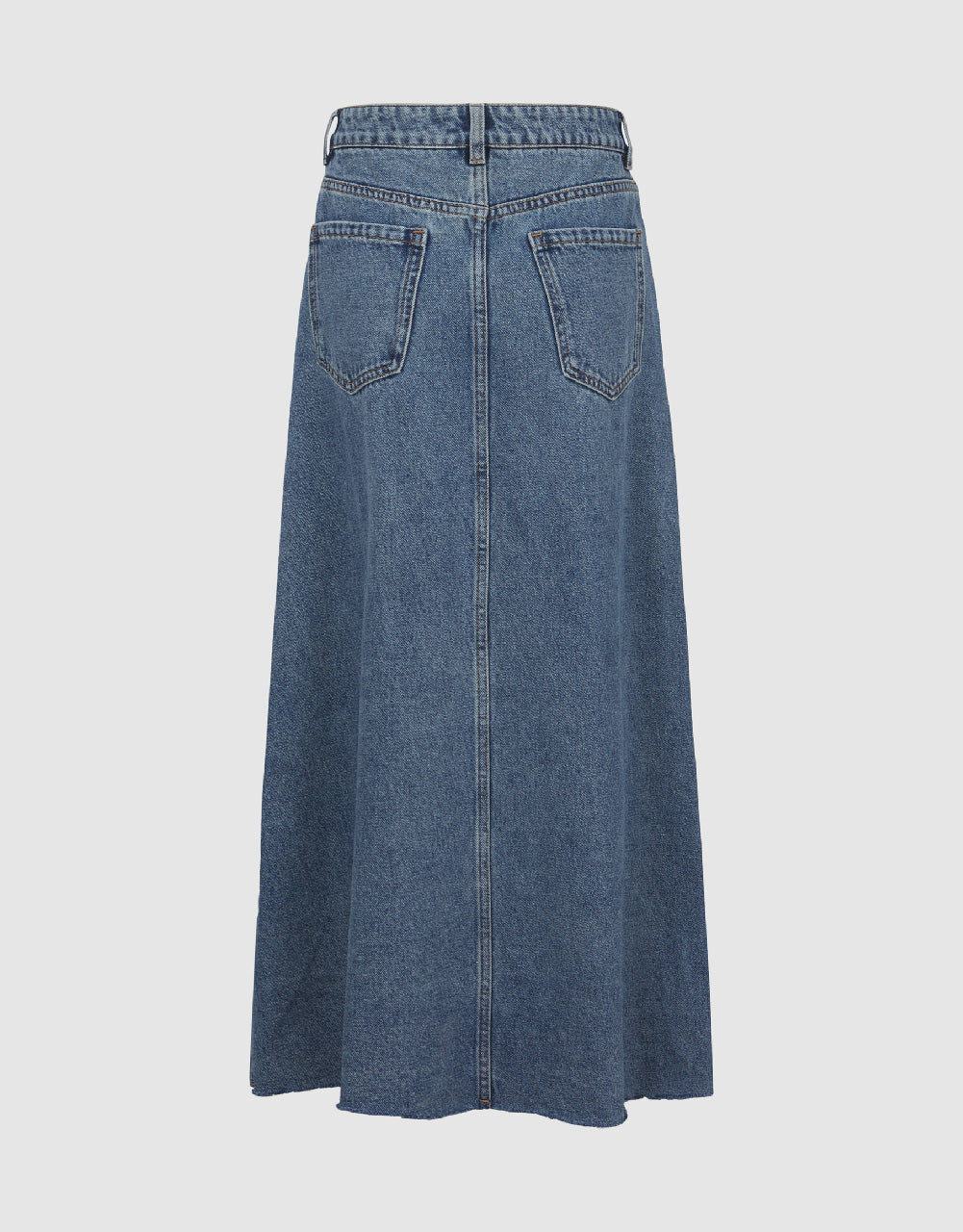 Split Hem A-Line Denim Skirt