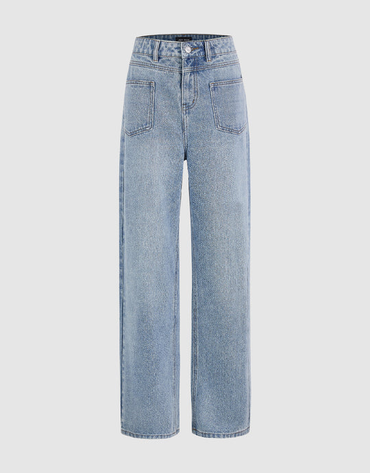 Front Pocket Straight Jeans