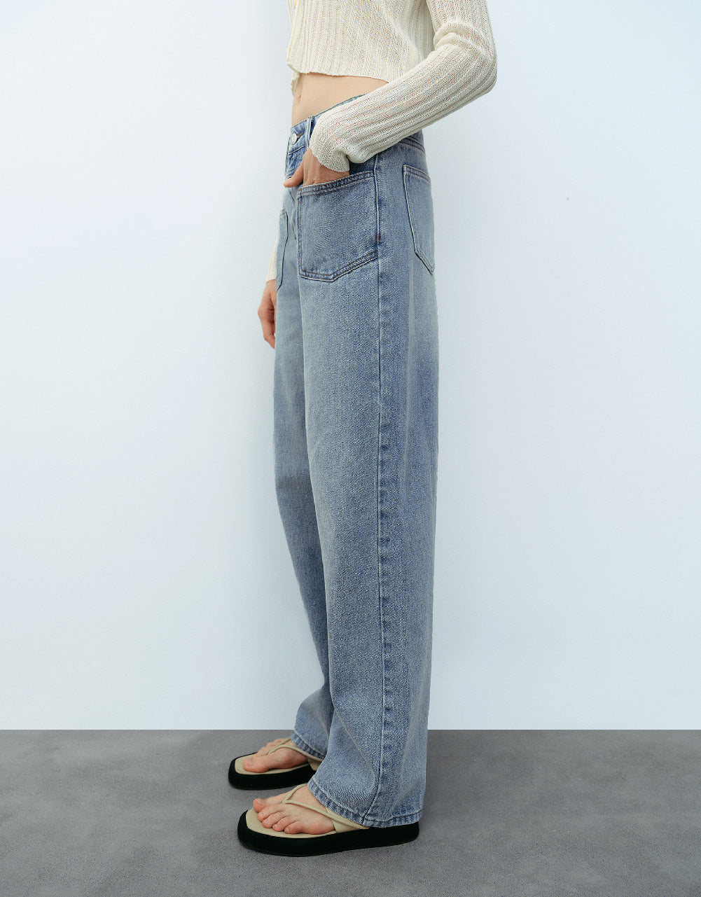 Front Pocket Straight Jeans