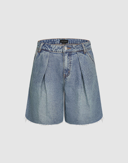 Raw Hem Denim Shorts