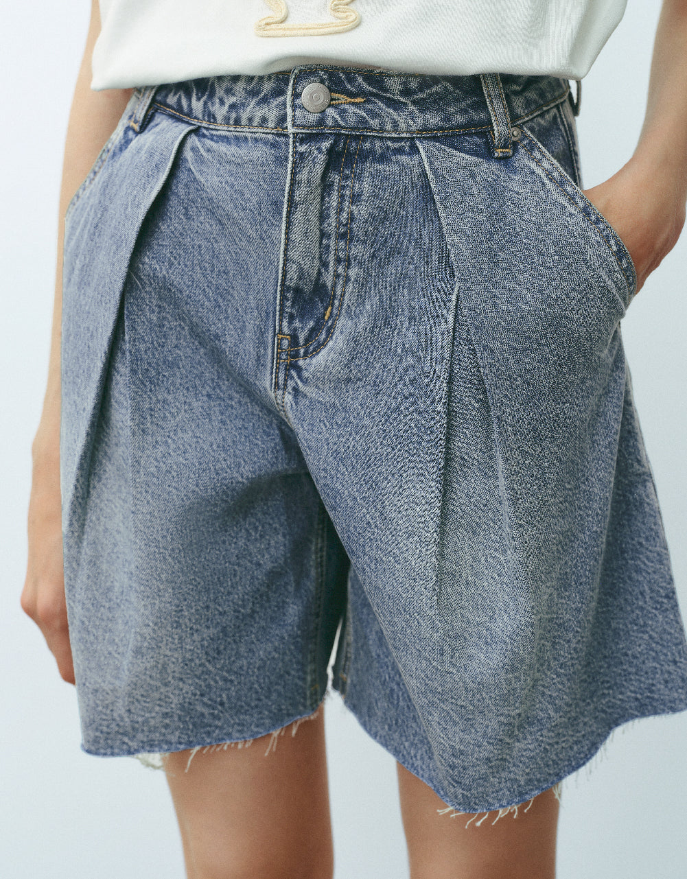 Raw Hem Denim Shorts