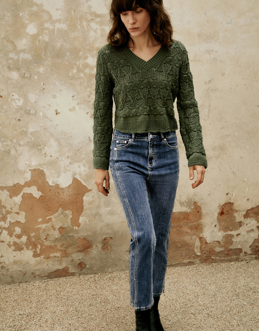 Split Hem Straight Jeans