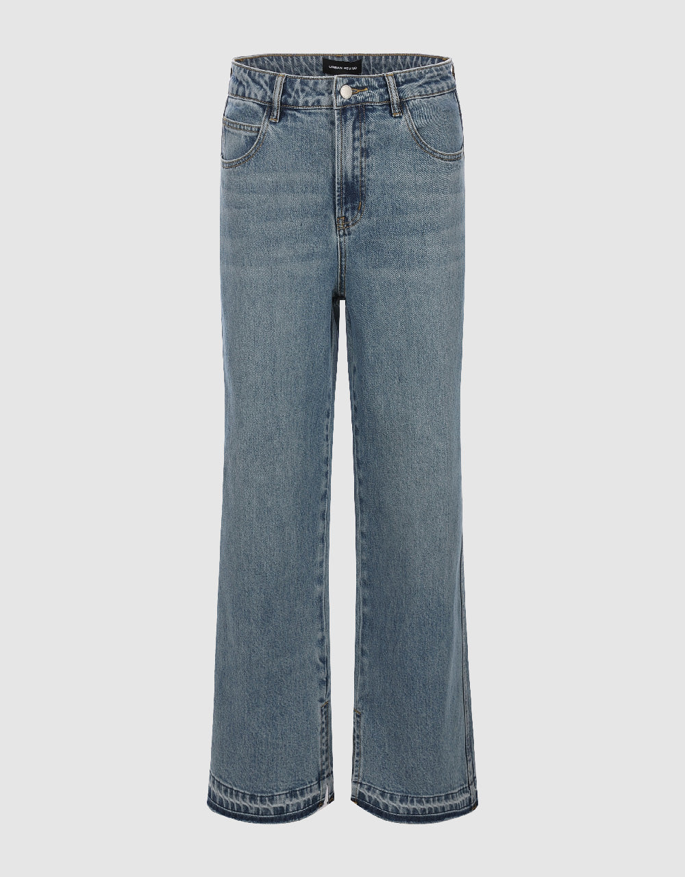 Raw Hem Straight Jeans