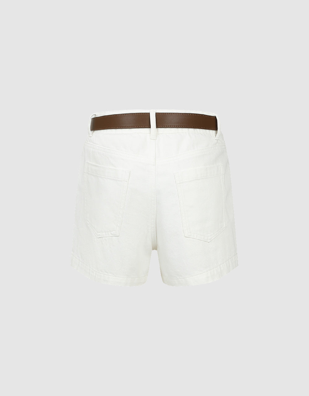 Denim Shorts With Belt