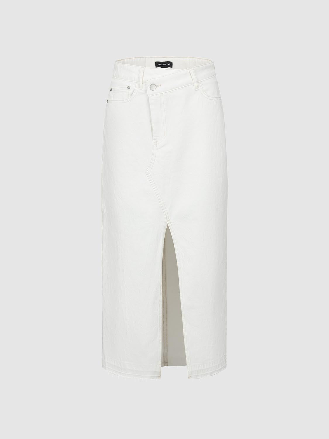 Denim Split Hem Skirts