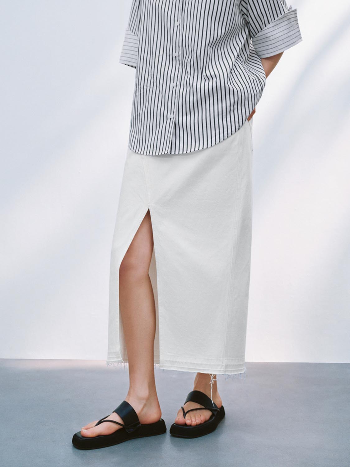 Denim Split Hem Skirts
