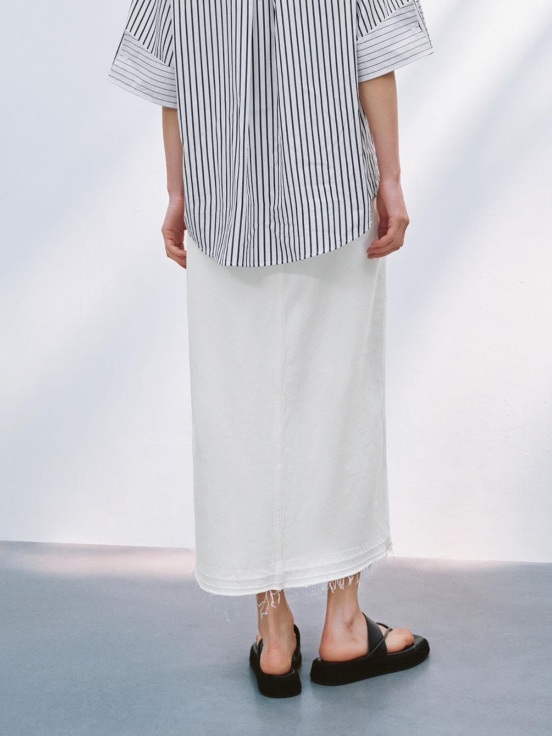 Denim Split Hem Skirts