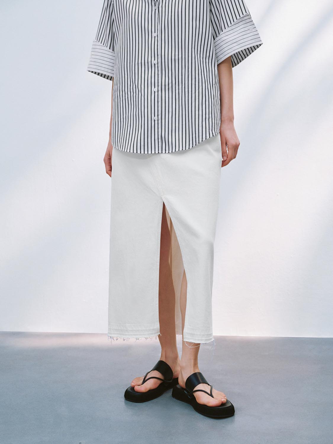 Denim Split Hem Skirts