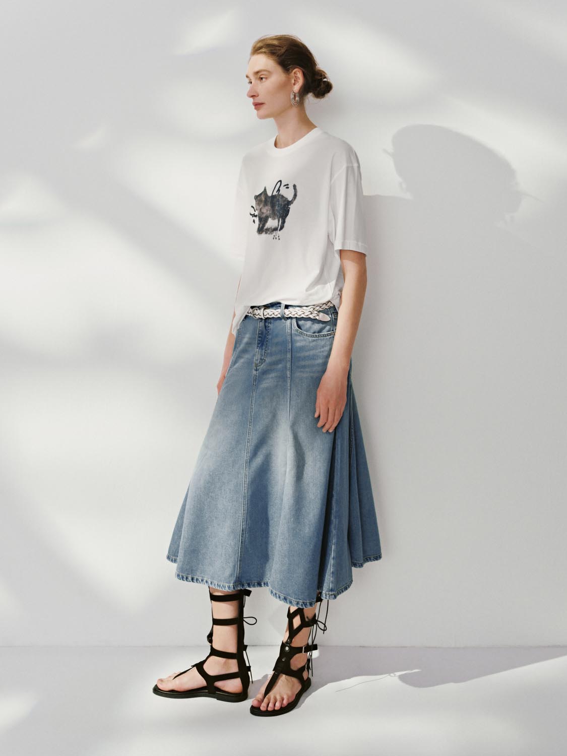 Denim Flared Skirts