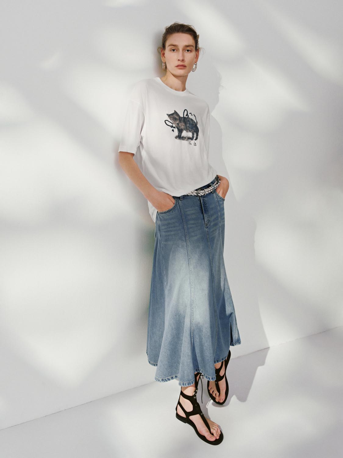 Denim Flared Skirts