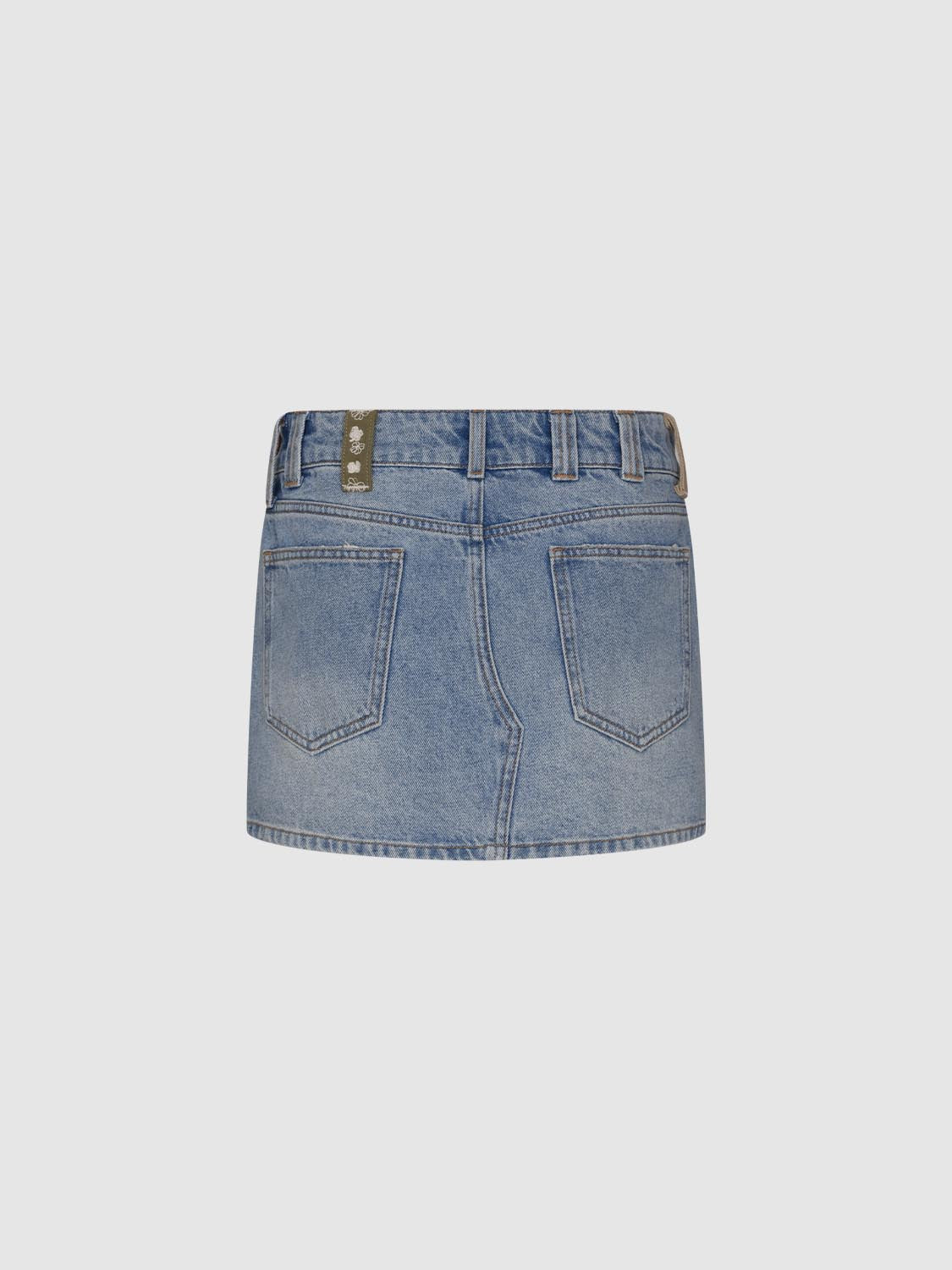Beltloop Décor Denim Mini Skirts