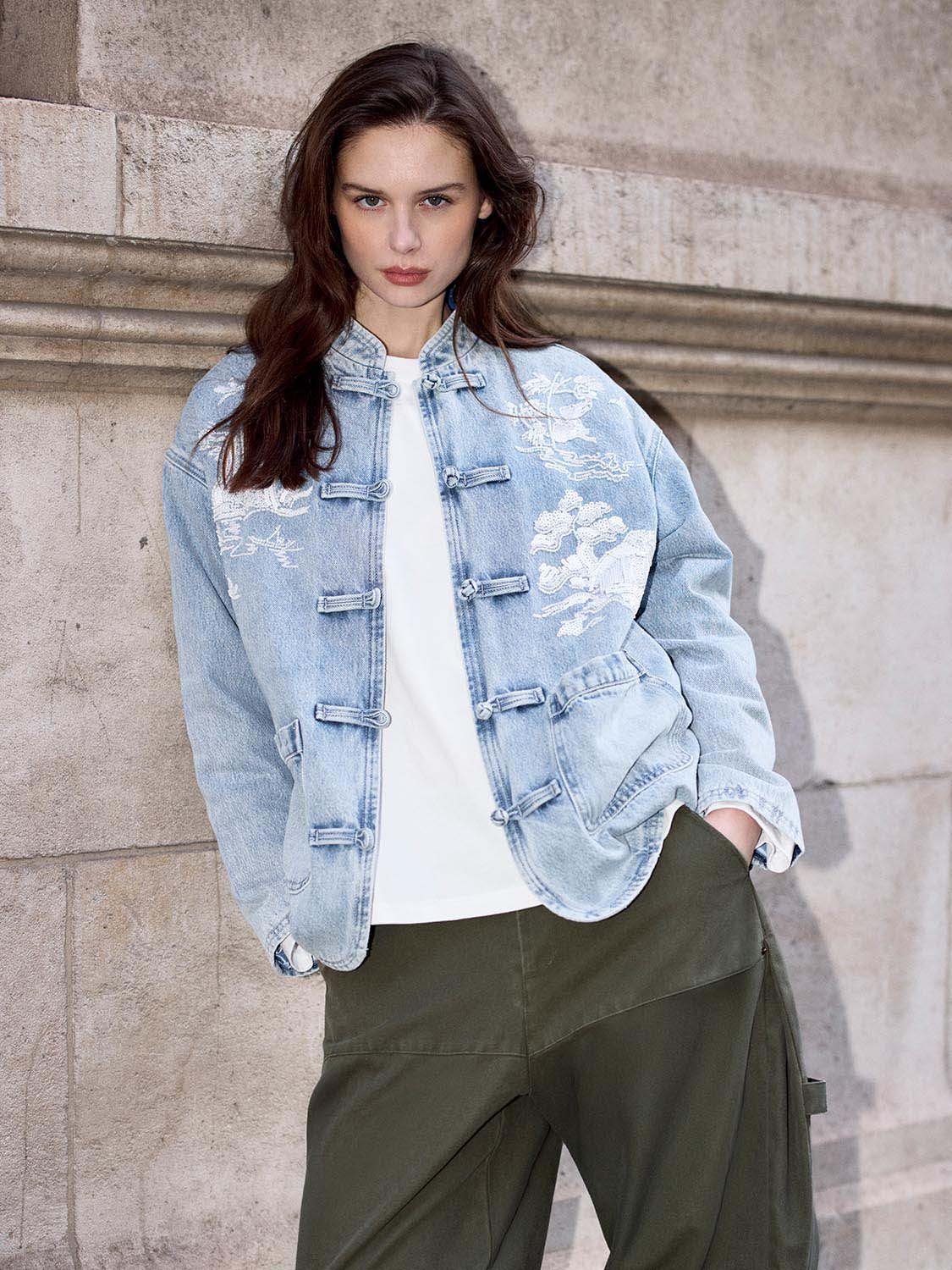 Chinese Frog Button Denim Jackets – URBAN REVIVO Singapore