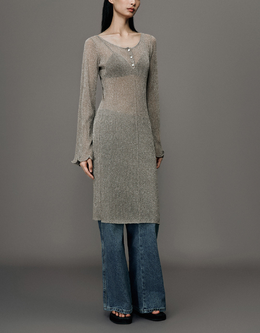 Crew Neck Knitted Dress