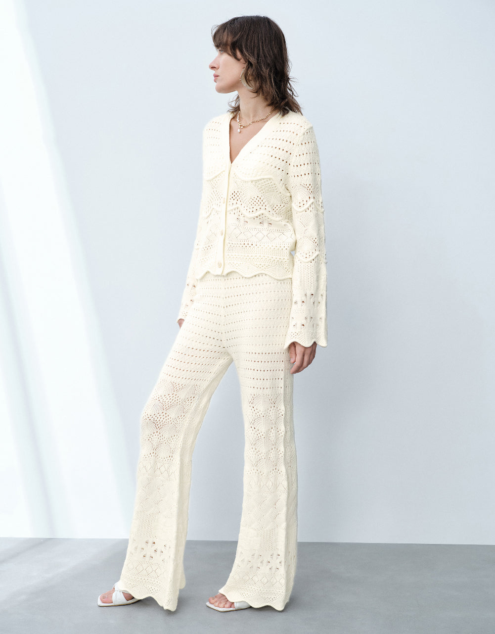 Crochet Flare Knitted Pants
