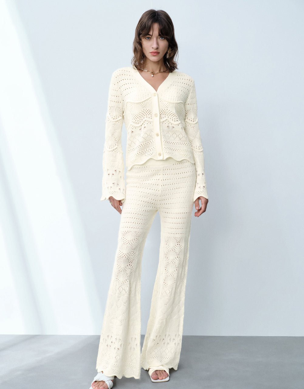 Crochet Flare Knitted Pants