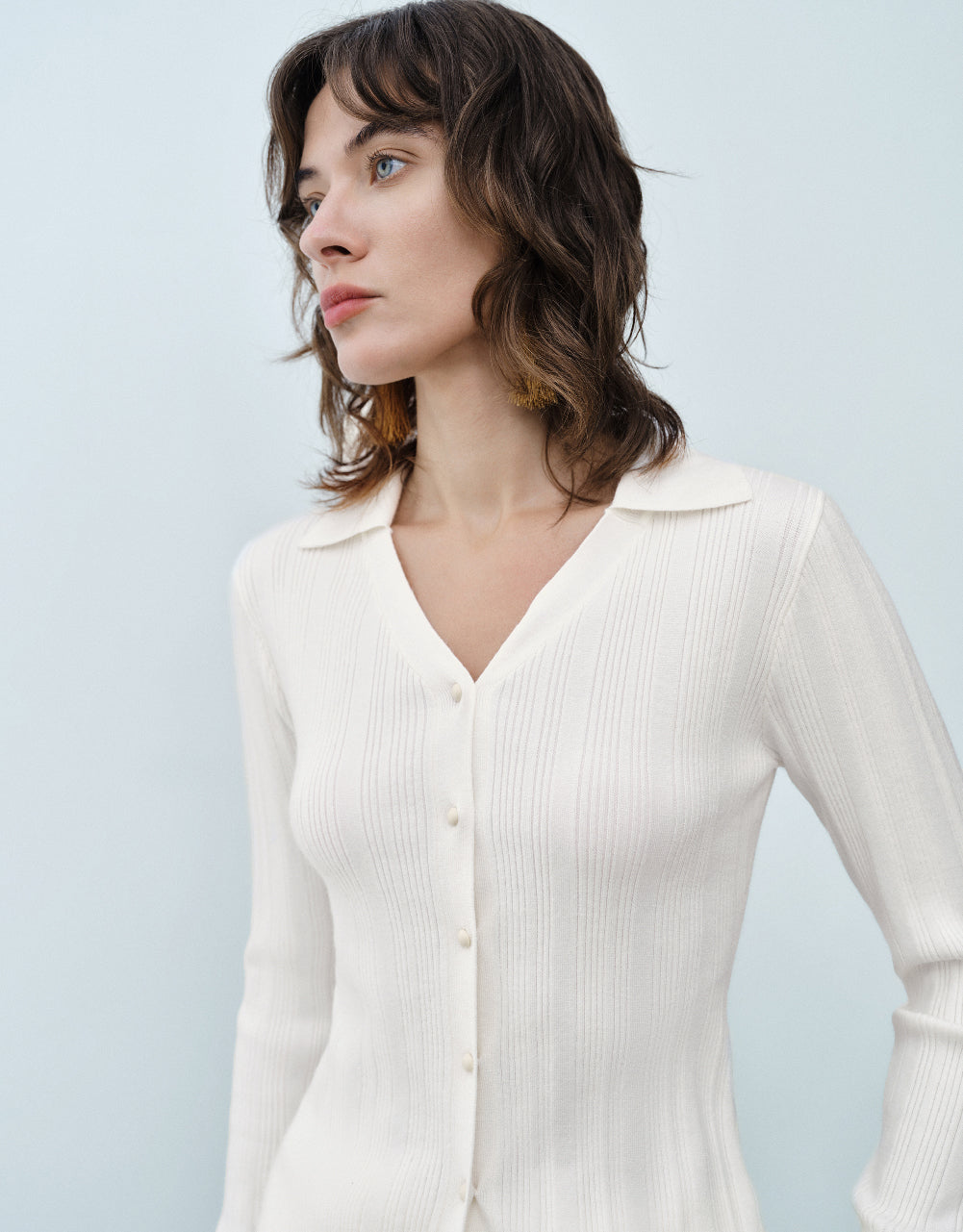 Drop Shoulder Sleeve  Knitted Cardigan
