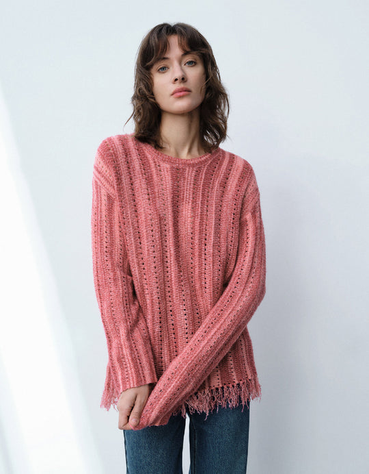 Drop Shoulder Sleeve Knitted T-Shirt