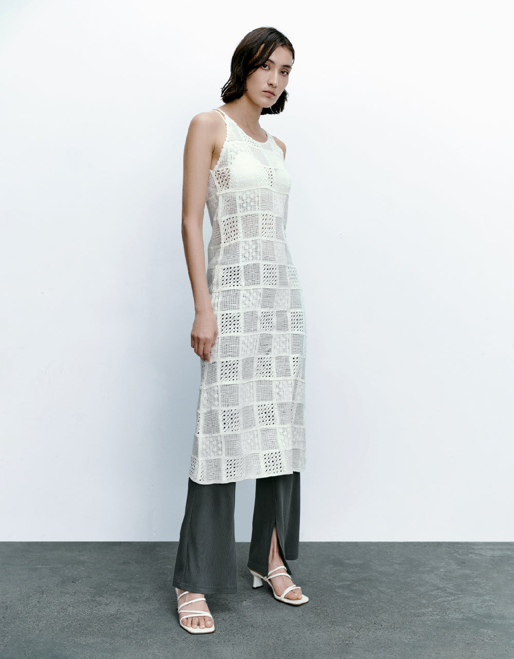 Crochet Sleeveless Knitted Dress