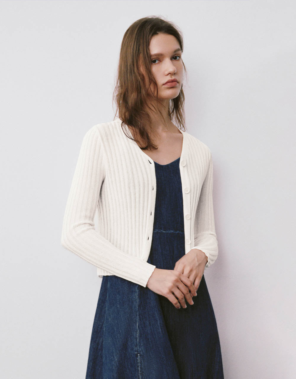 Skinny V-Neck Knitted Cardigan