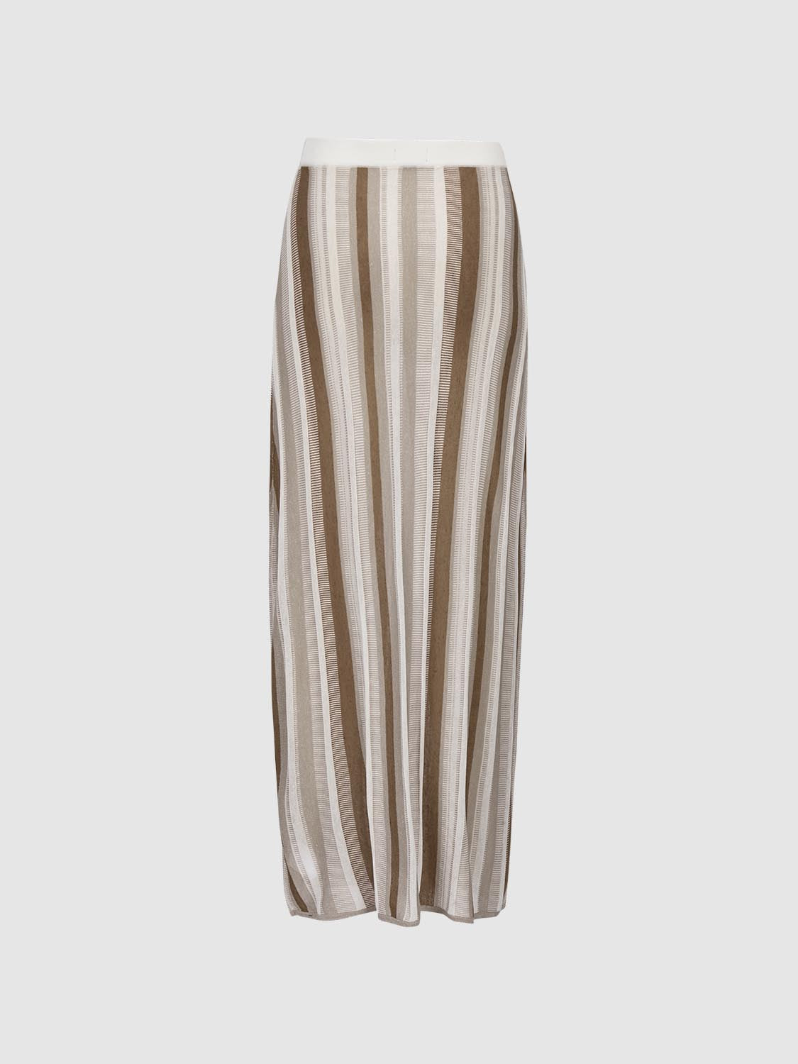 Knitted Striped Maxi Skirts