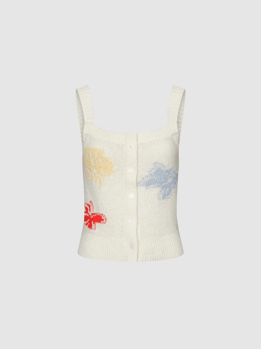 Button Up Knitted Top T-Shirts