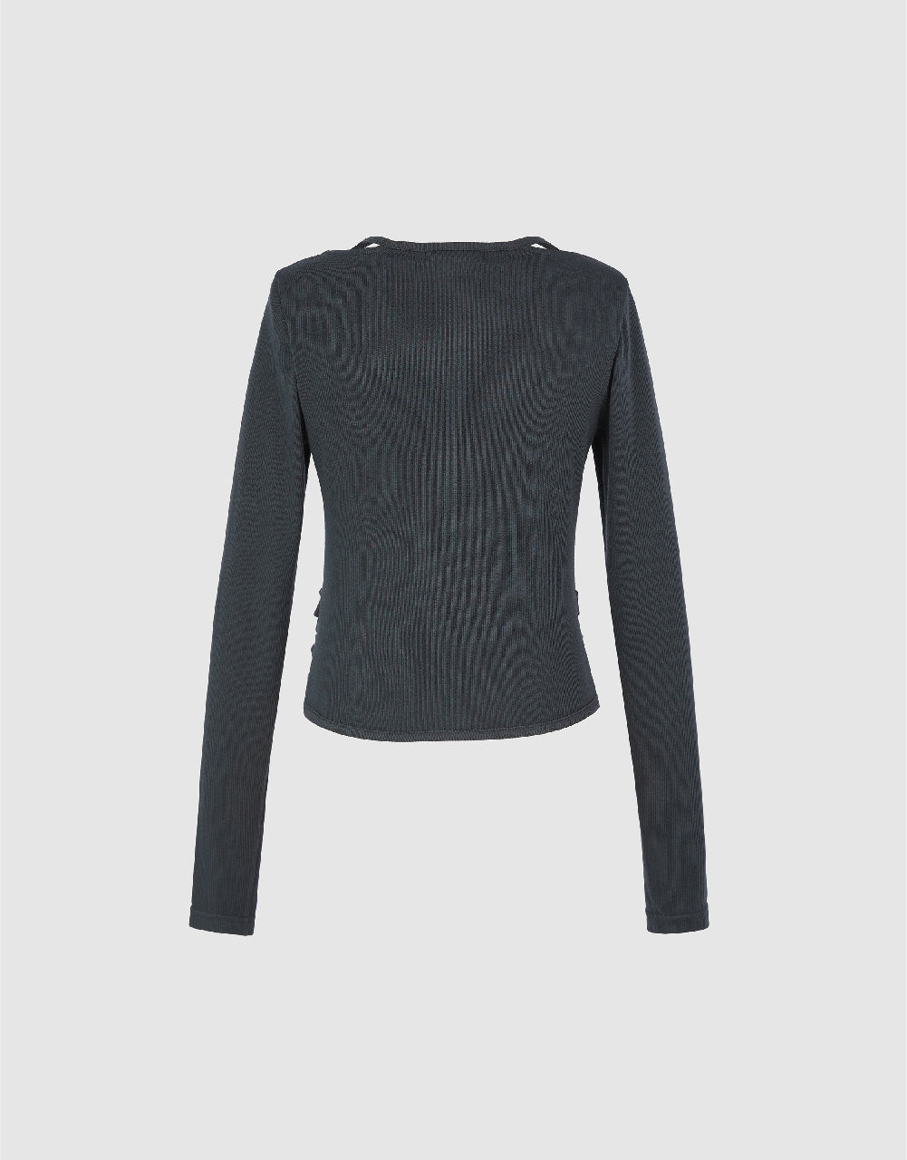 Ruched Crew Neck Knitted Top