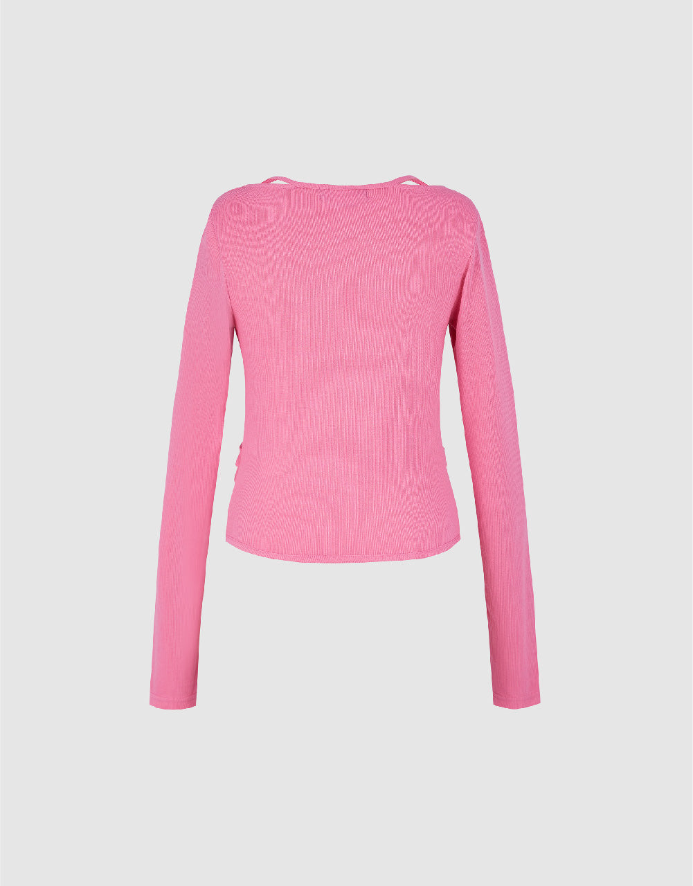 Ruched Crew Neck Knitted Top