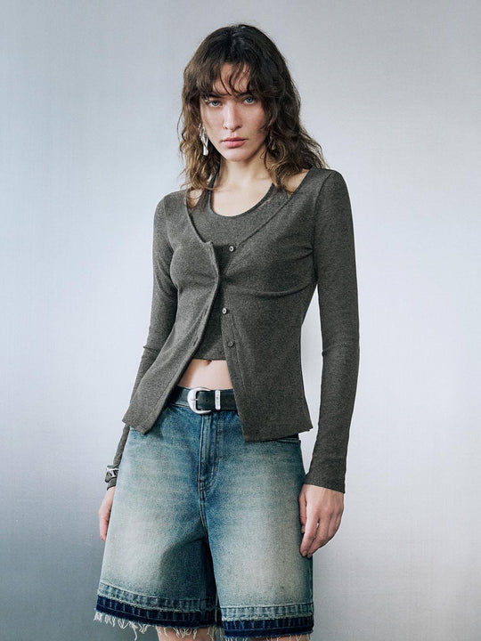 2 In 1 Contrast Overhead Shirt