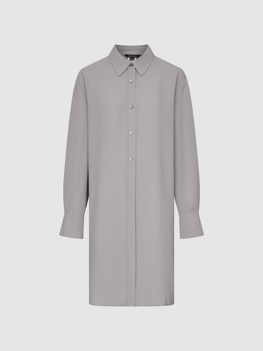 Point Collar Loose Straight Thin Stretch Long Sleeve Shirt