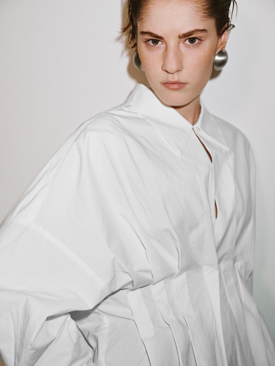 Pleated Slim Fit Overhead Shirt