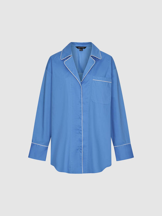 Patch Pocket Contrast Trim Shirts