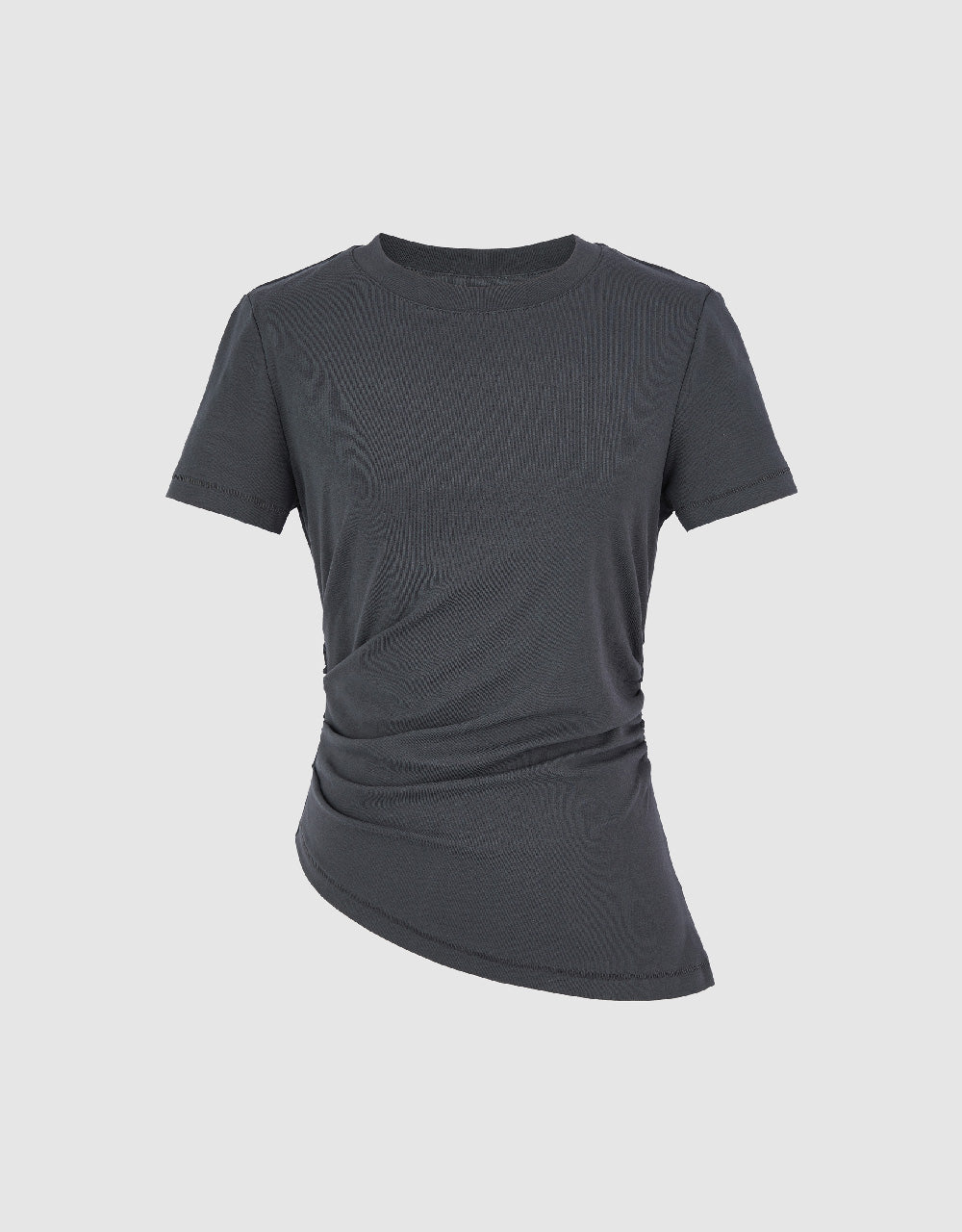 Asymmetric Ruched T-Shirt