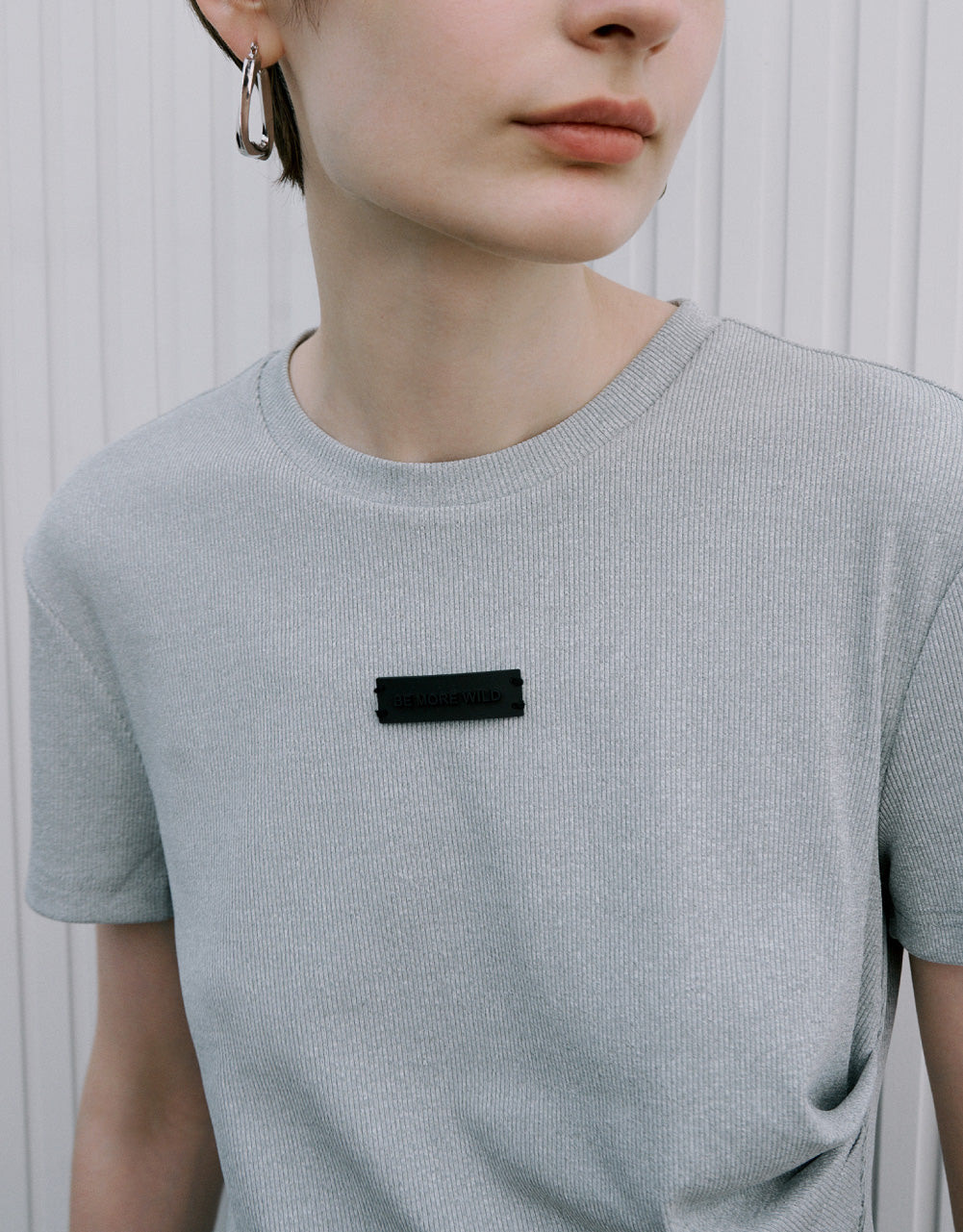 Asymmetric Label Décor T-Shirt