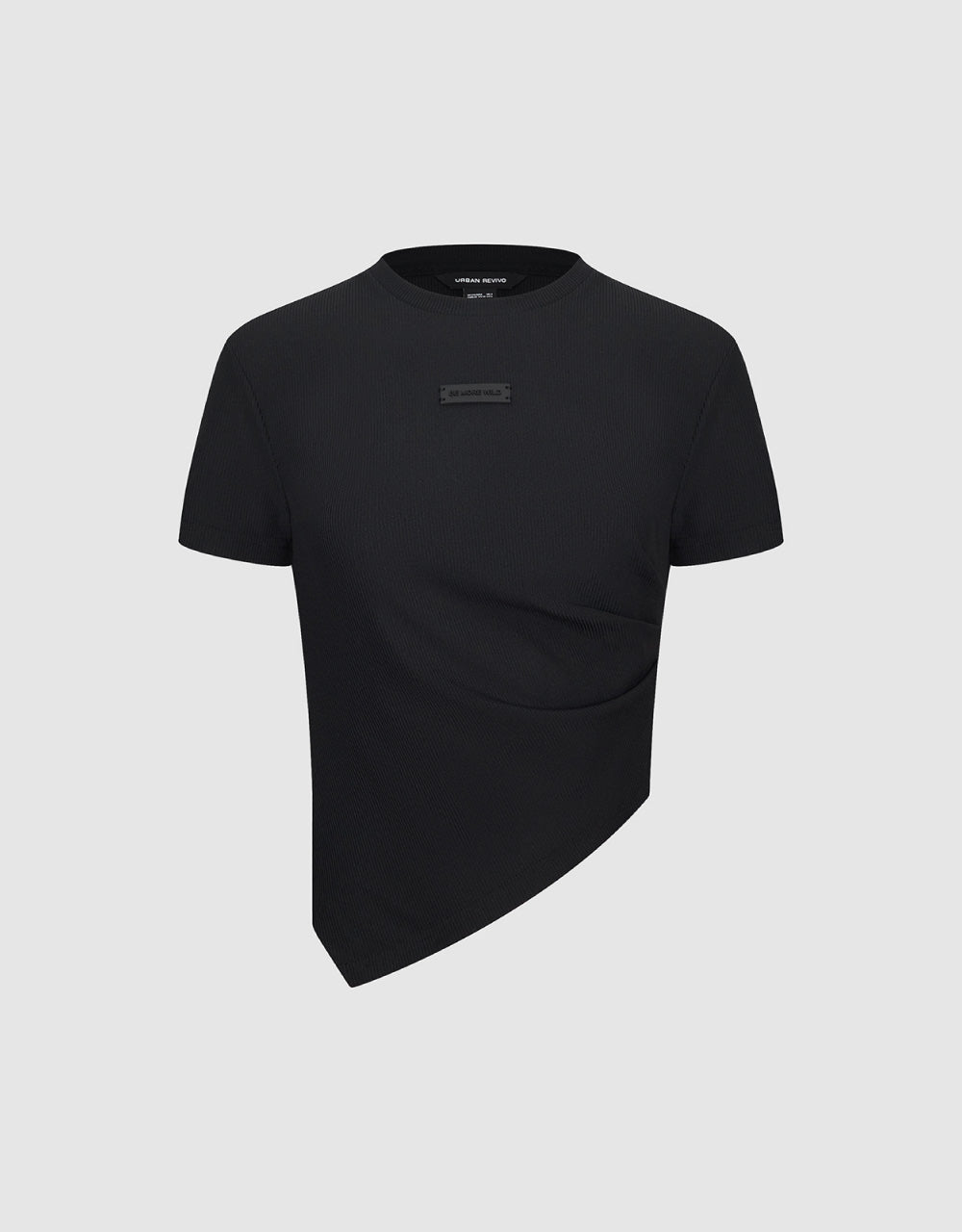 Asymmetric Label Décor T-Shirt