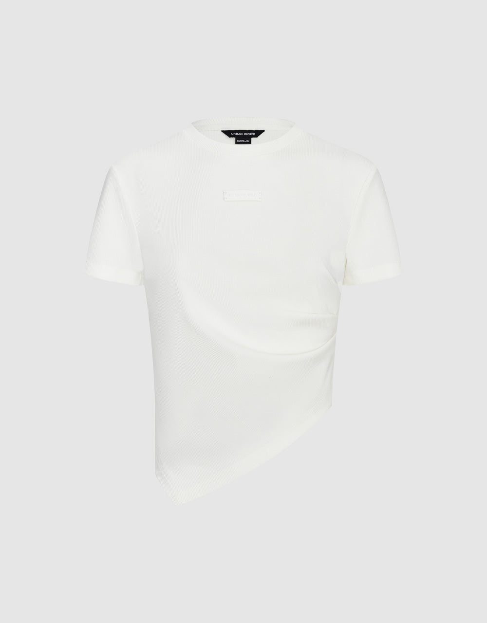 Asymmetric Label Décor T-Shirt