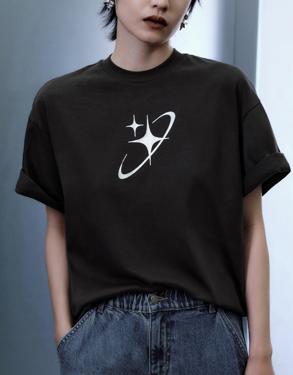 Galaxy Printed Crew Neck T-Shirt
