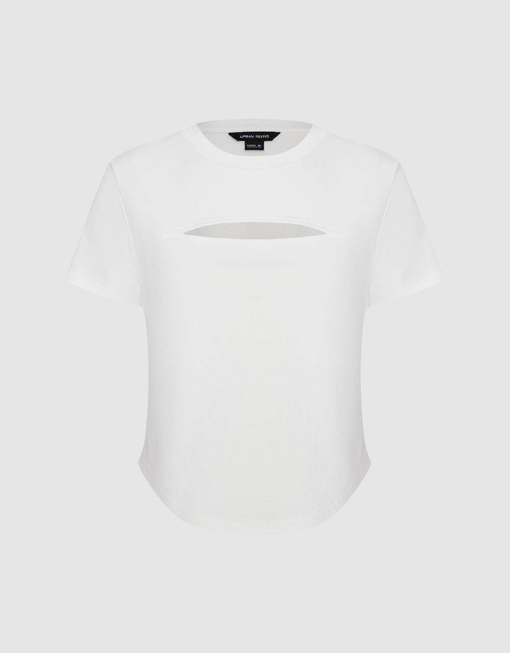 Cut-Out Crew Neck Straight T-Shirt