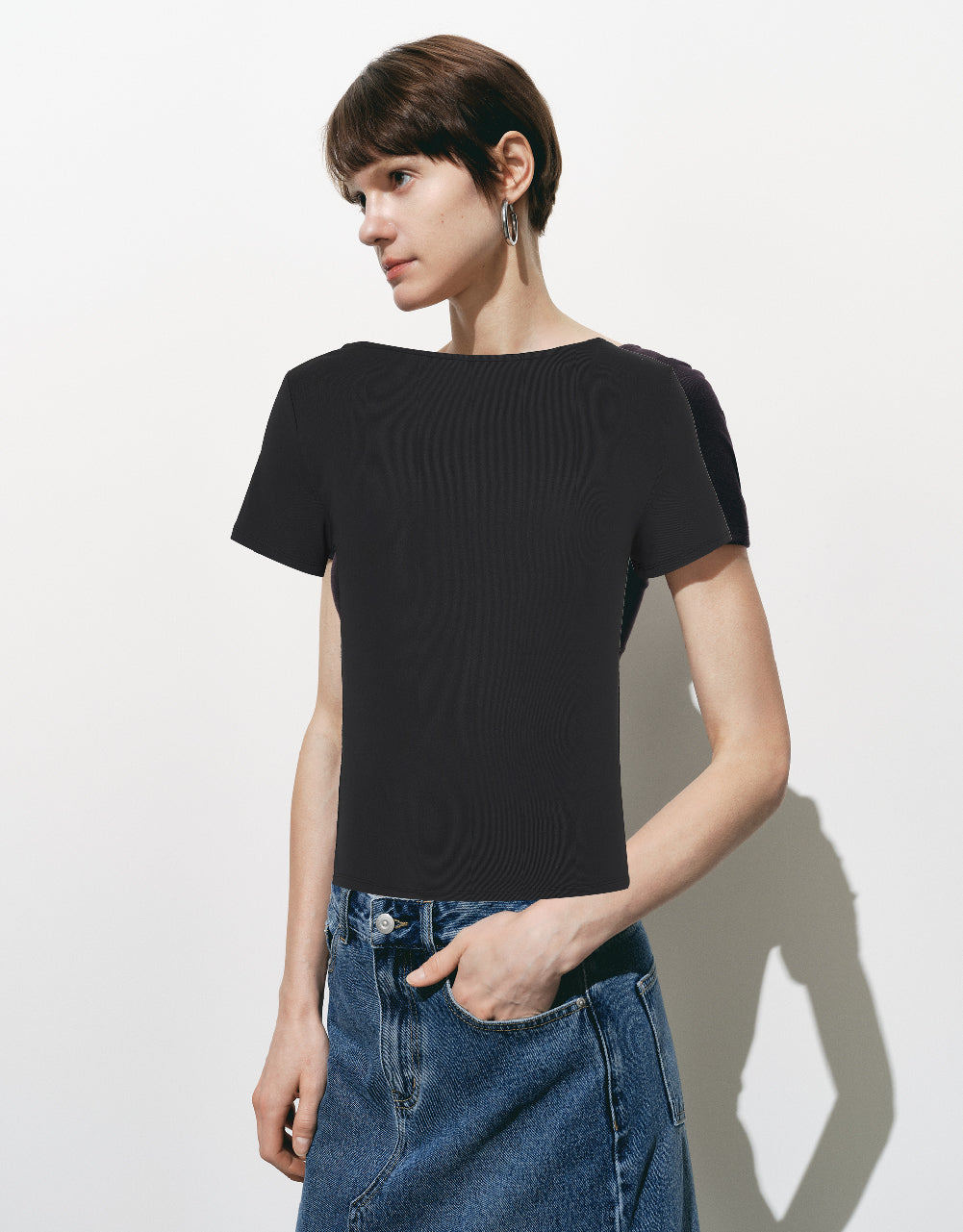 One Shoulder Straight T-Shirt