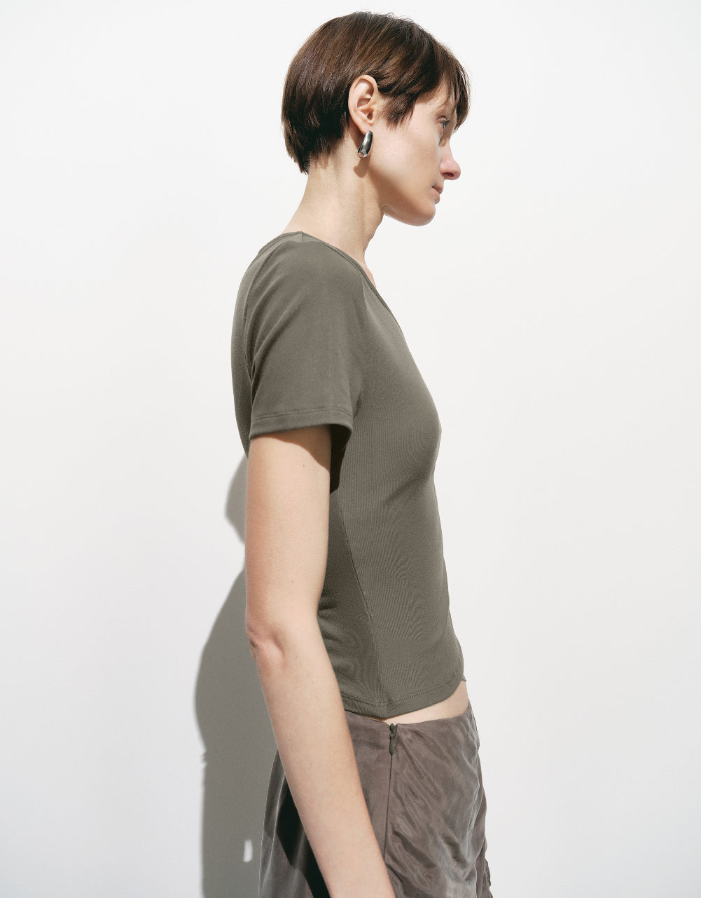 One Shoulder Straight T-Shirt