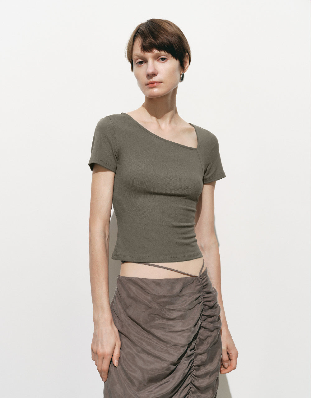 One Shoulder Straight T-Shirt