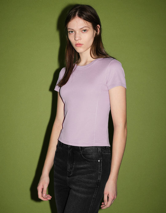 Crew Neck Knitted T-Shirt