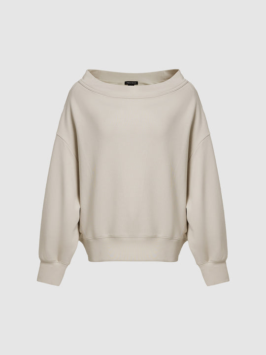 Boat Neck Loose Sweatshirt